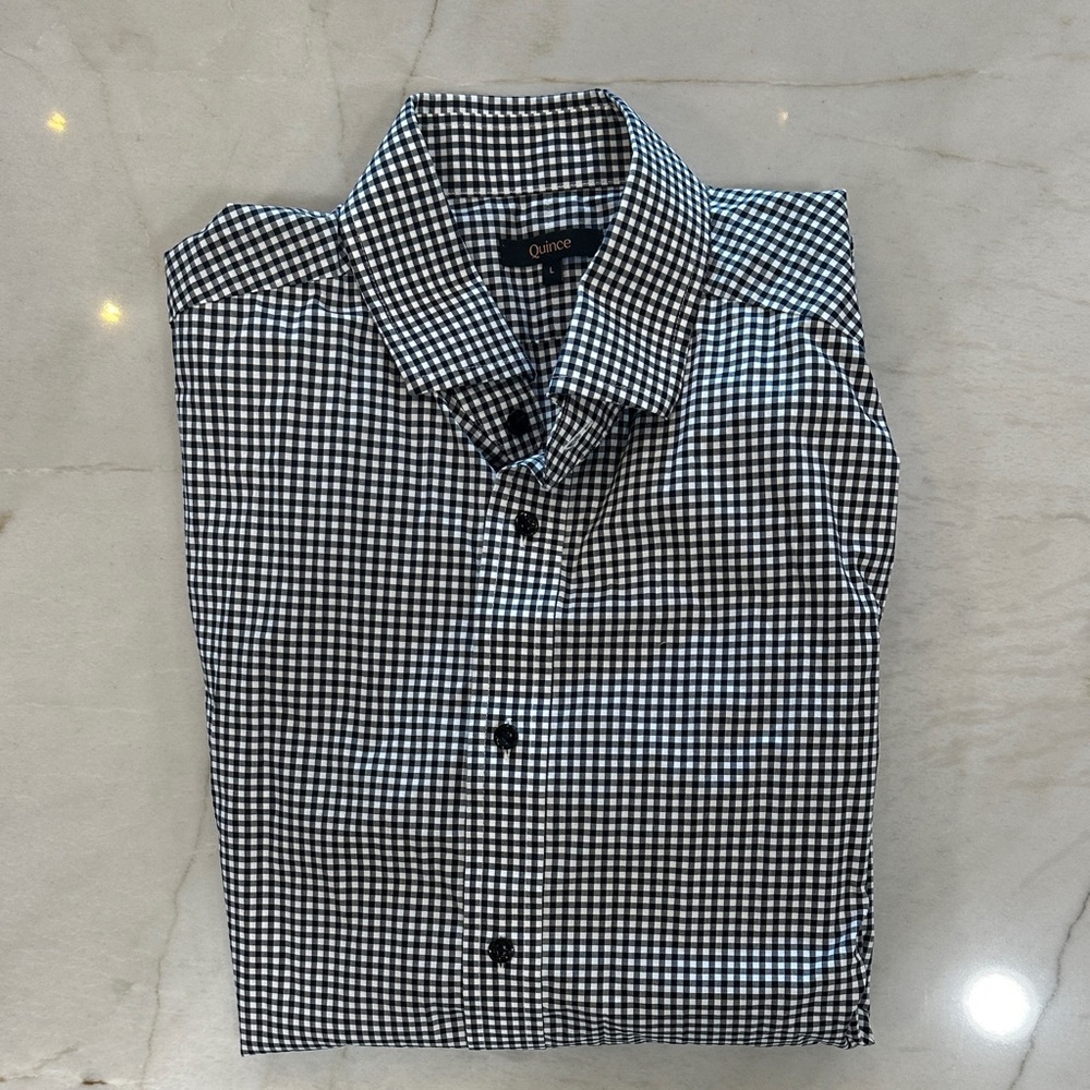 Brand New Men’s Quince Black and White Gingham Men's Shirt